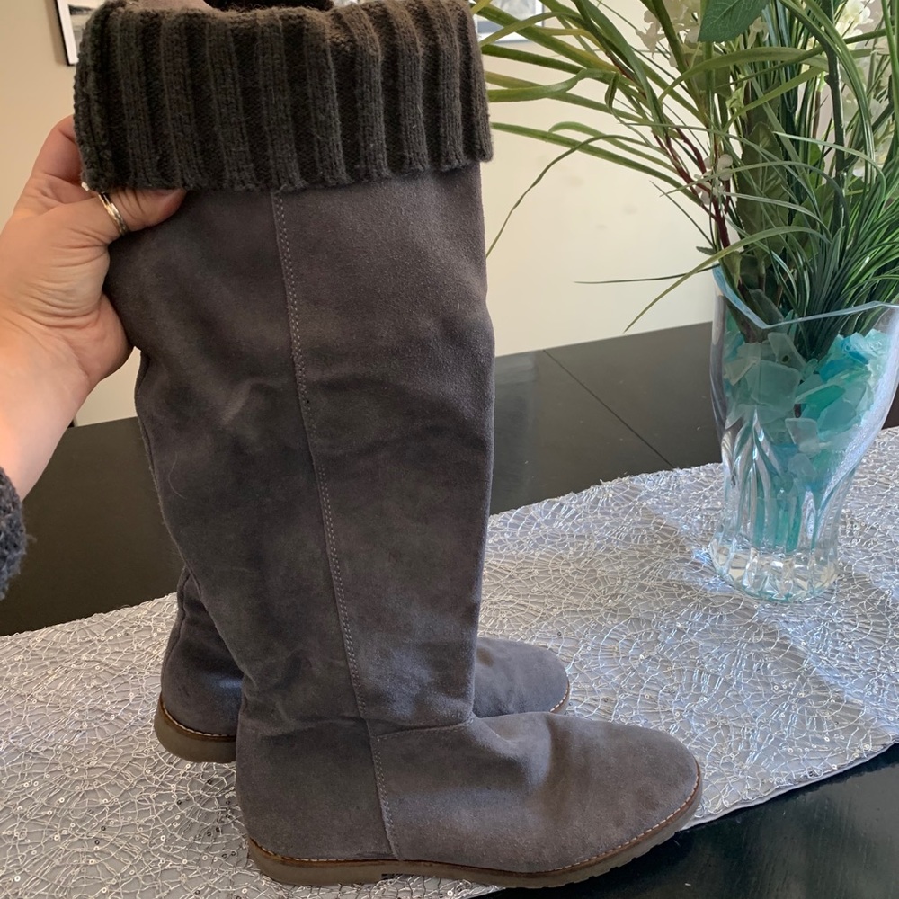 Gray Suede Boots